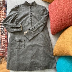 Marc Jacobs grey wool above knee dress with puffy sleeves, size 4